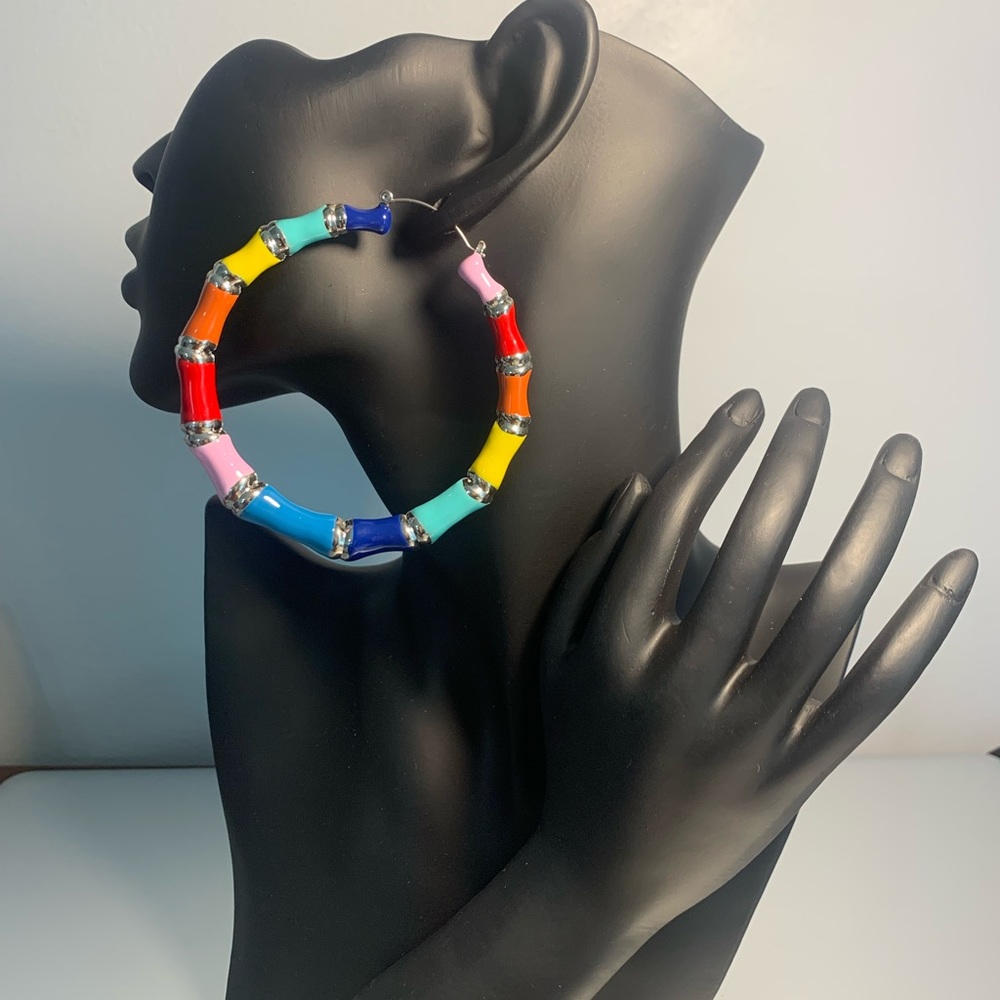 Multi Colored Hoop Earrings